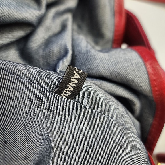 Anthropologie Nest Red Tote Boho Leather made in CANADA - Picture 7 of 10